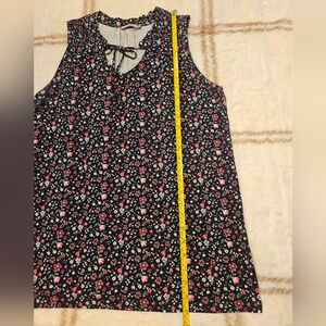 Dalia Navy And Pink Floral Tie-Neck Sleeveless Top